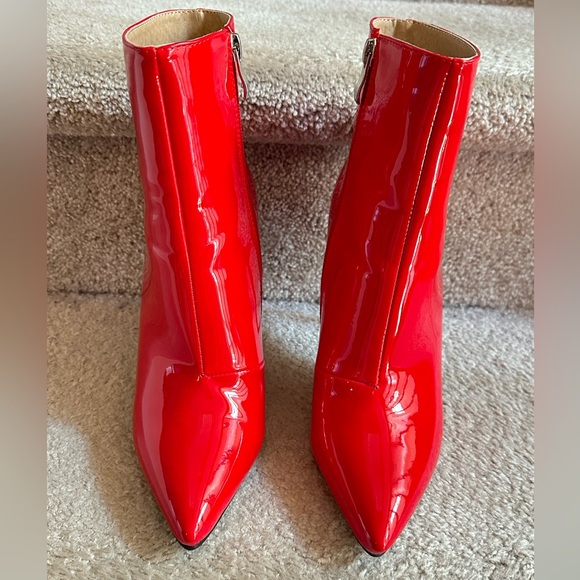 Never Worn - Red Patent Leather Booties - Sz 8.5 - Picture 5 of 11